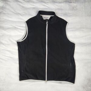 Peter Millar Black Sleeveless Zip Vest with White Trim